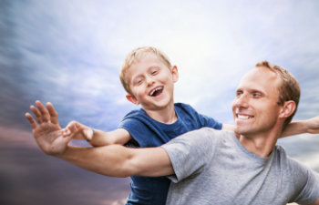 Happy Smiling Son And Father Martinez, GA